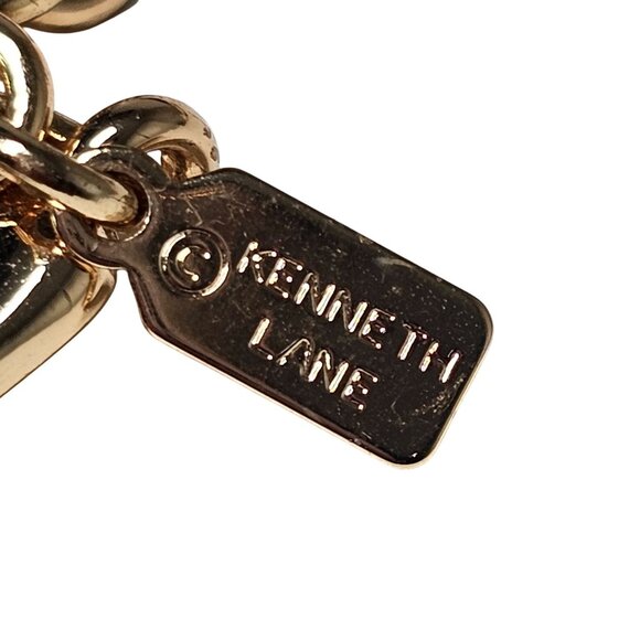 NWT Kenneth Jay Lane Gold-Tone Multi-Strand Chain Necklace Faux Pearls 22" in - Picture 5 of 8